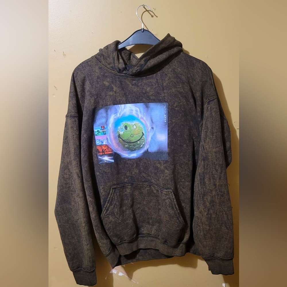 Cactus Jack Astronomical Travis Scott Theme Dark Grey Graphic Novelty Hoodie